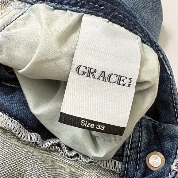 Grace in LA Blue Jeans with Embellished Pockets - Picture 10 of 12